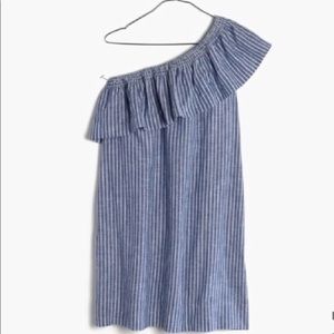 Madewell striped one shoulder dress